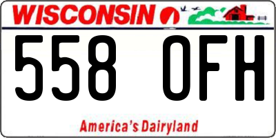 WI license plate 558OFH