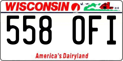 WI license plate 558OFI
