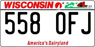 WI license plate 558OFJ