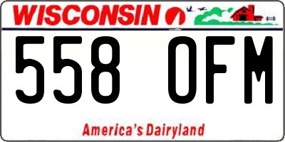 WI license plate 558OFM
