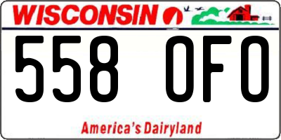 WI license plate 558OFO