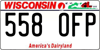 WI license plate 558OFP