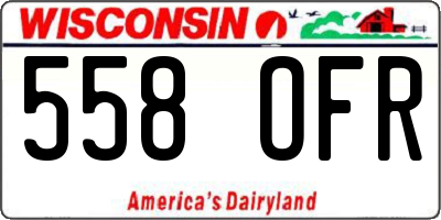 WI license plate 558OFR