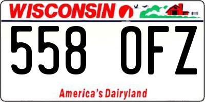 WI license plate 558OFZ