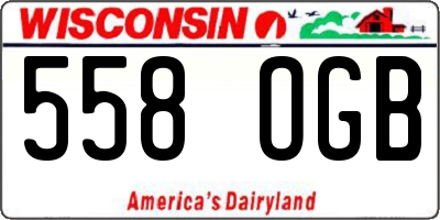 WI license plate 558OGB