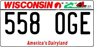 WI license plate 558OGE