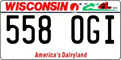 WI license plate 558OGI