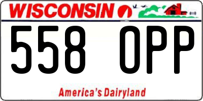 WI license plate 558OPP