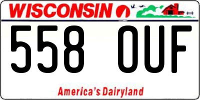 WI license plate 558OUF