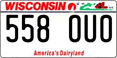 WI license plate 558OUO