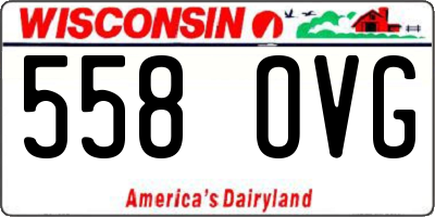 WI license plate 558OVG
