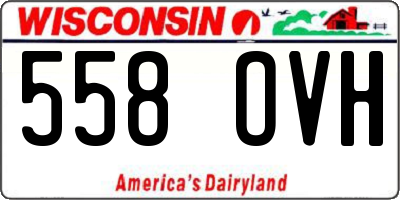WI license plate 558OVH
