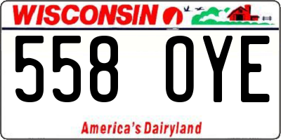 WI license plate 558OYE