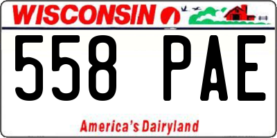 WI license plate 558PAE