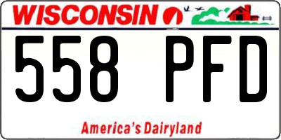 WI license plate 558PFD