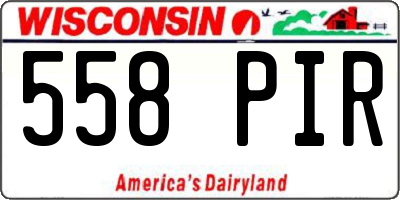 WI license plate 558PIR