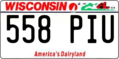 WI license plate 558PIU