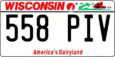 WI license plate 558PIV