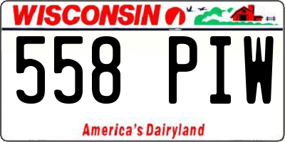 WI license plate 558PIW