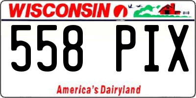WI license plate 558PIX