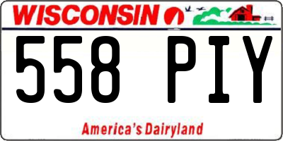 WI license plate 558PIY
