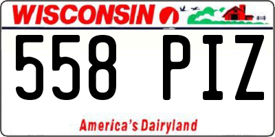 WI license plate 558PIZ