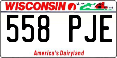 WI license plate 558PJE