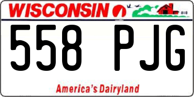 WI license plate 558PJG