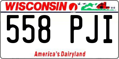 WI license plate 558PJI