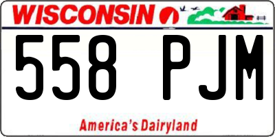 WI license plate 558PJM