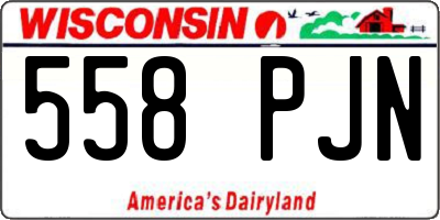WI license plate 558PJN