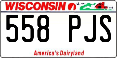 WI license plate 558PJS