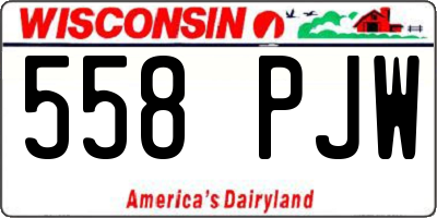WI license plate 558PJW