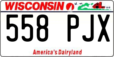 WI license plate 558PJX