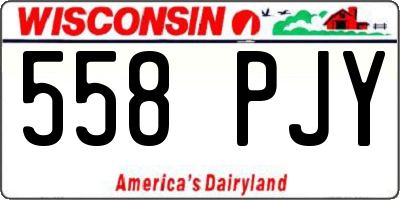WI license plate 558PJY