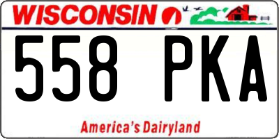 WI license plate 558PKA
