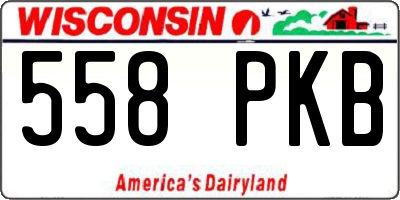 WI license plate 558PKB