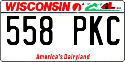 WI license plate 558PKC