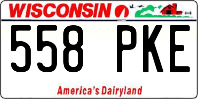 WI license plate 558PKE