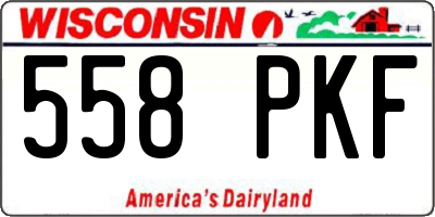 WI license plate 558PKF