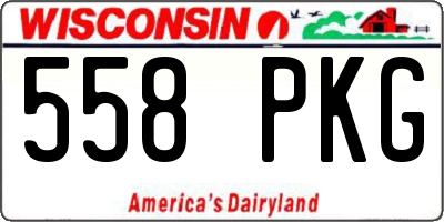 WI license plate 558PKG