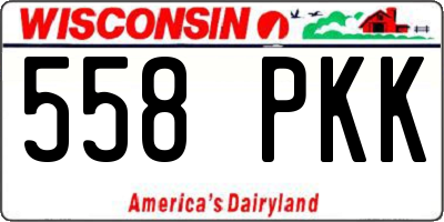 WI license plate 558PKK