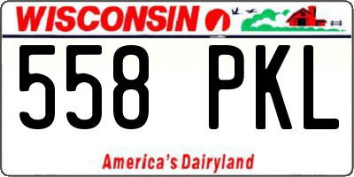 WI license plate 558PKL