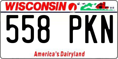 WI license plate 558PKN