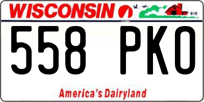 WI license plate 558PKO