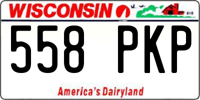 WI license plate 558PKP
