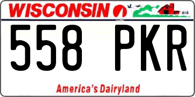 WI license plate 558PKR