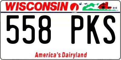 WI license plate 558PKS