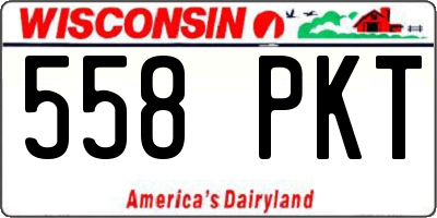 WI license plate 558PKT