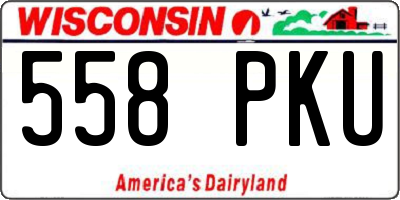 WI license plate 558PKU